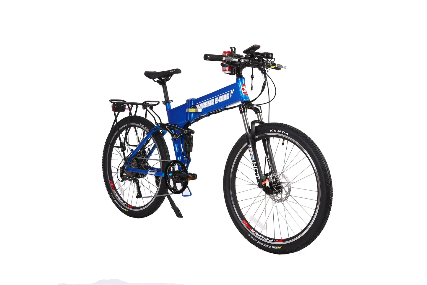 X-Treme Baja 48 Volt Folding Electric Mountain Bicycle-Blue