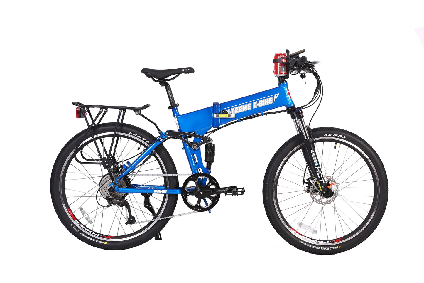 X-Treme Baja 48 Volt Folding Electric Mountain Bicycle-Blue