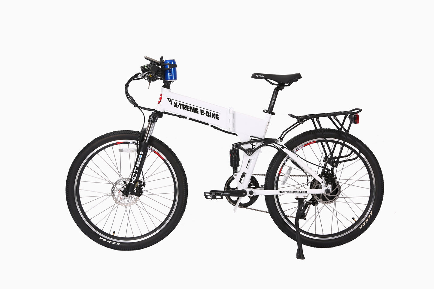 X-Treme Baja 48 Volt Folding Electric Mountain Bicycle-Metallic White