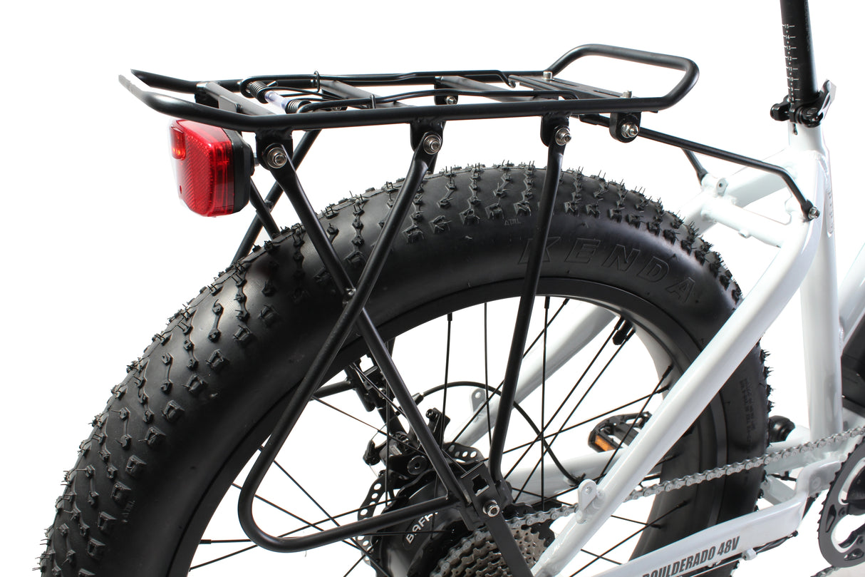 X-Treme Boulderado 48V 17Ah Fat Tire Step-Through Electric Mountain Bicycle 500W Rear Hub Motor 25 mph LiFePO4 Battery