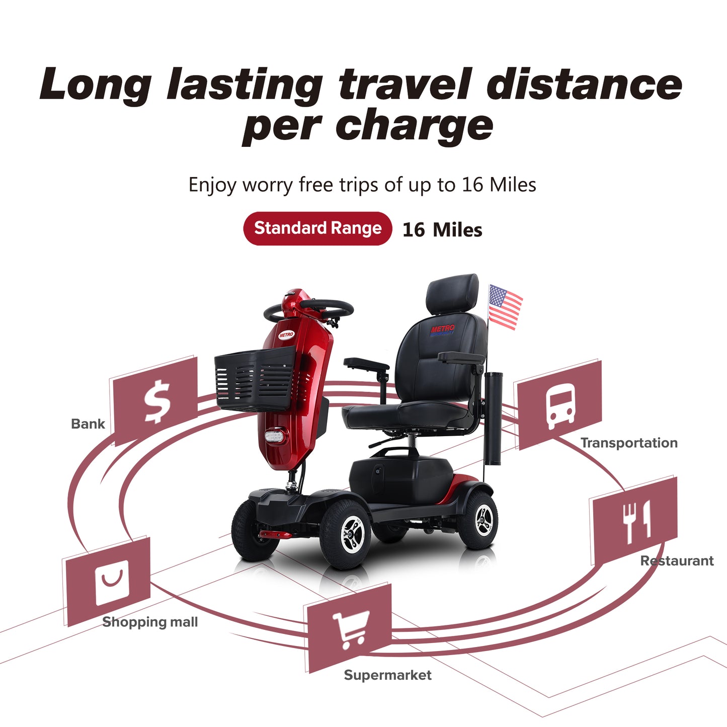 Metro Max Plus Mobility Scooter - Red