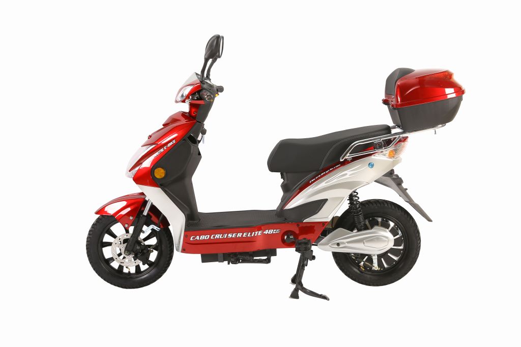X-Treme Cabo Cruiser Elite 48 Volt Electric Bicycle Scooter-Burgundy