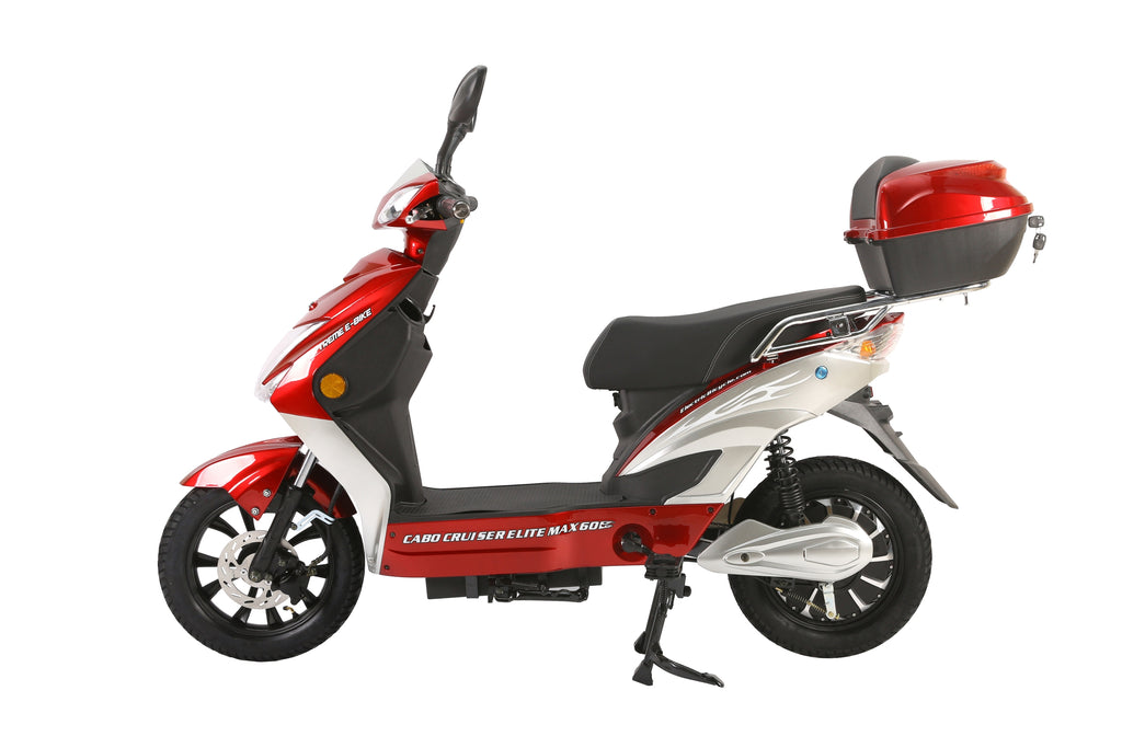 X-Treme Cabo Cruiser Elite Max 60 Volt Electric Bicycle Scooter-Burgundy