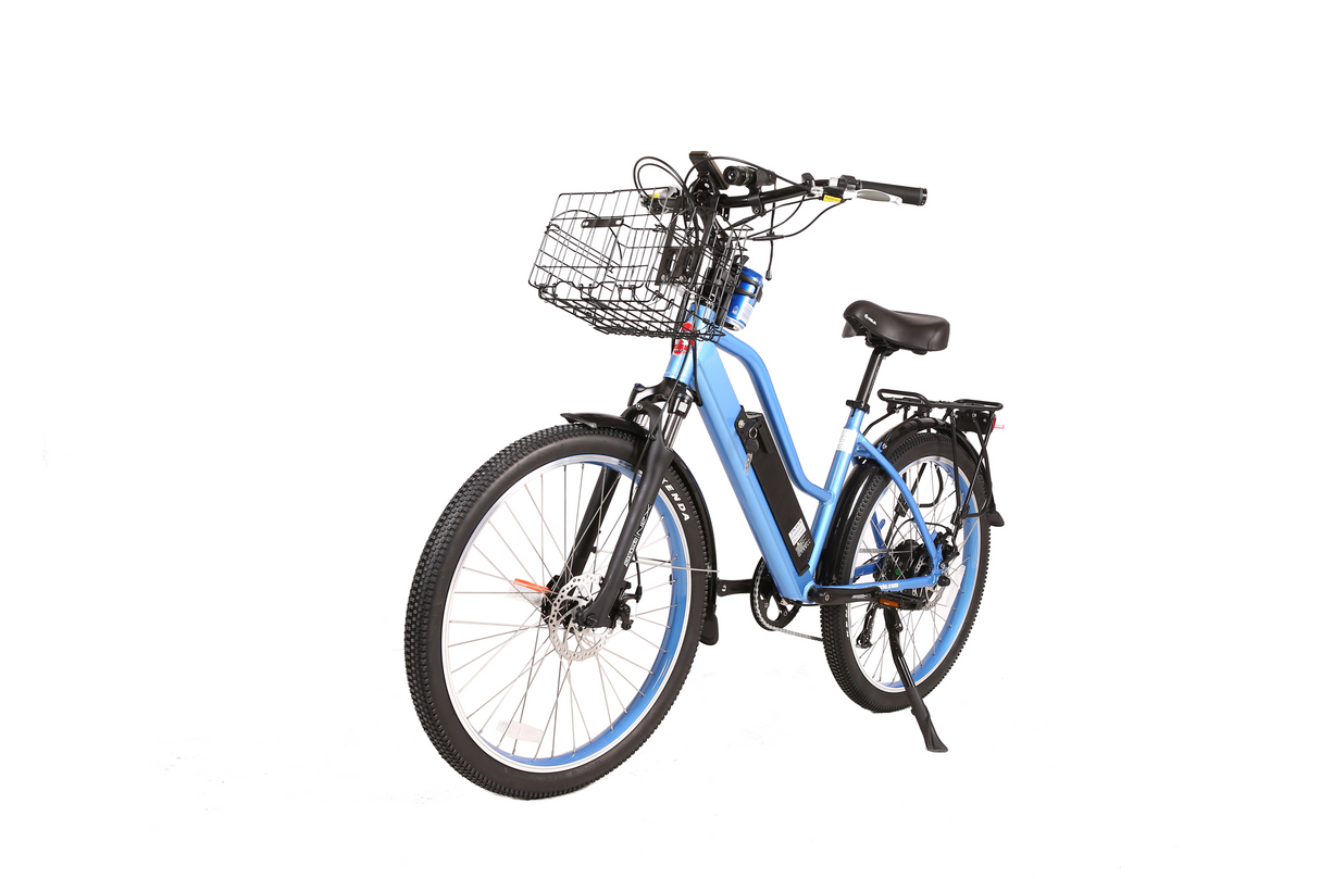 X-Treme Catalina 48V Electric Step-Through Beach Cruiser Bicycle 500W Rear Hub Motor 25 mph 48V 10.4Ah LiFePO4 Battery
