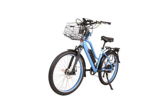 X-Treme Catalina 48 Volt Electric Step-Through Beach Cruiser Bicycle-Blue