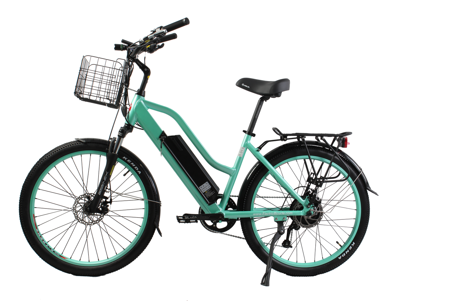 X-Treme Catalina 48 Volt Electric Step-Through Beach Cruiser Bicycle-Mint Green