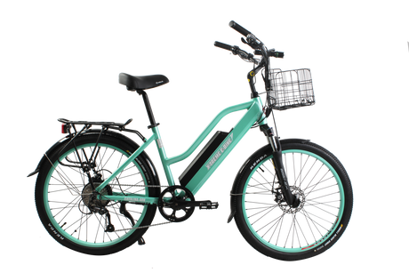 X-Treme Catalina 48V Electric Step-Through Beach Cruiser Bicycle 500W Rear Hub Motor 25 mph 48V 10.4Ah LiFePO4 Battery