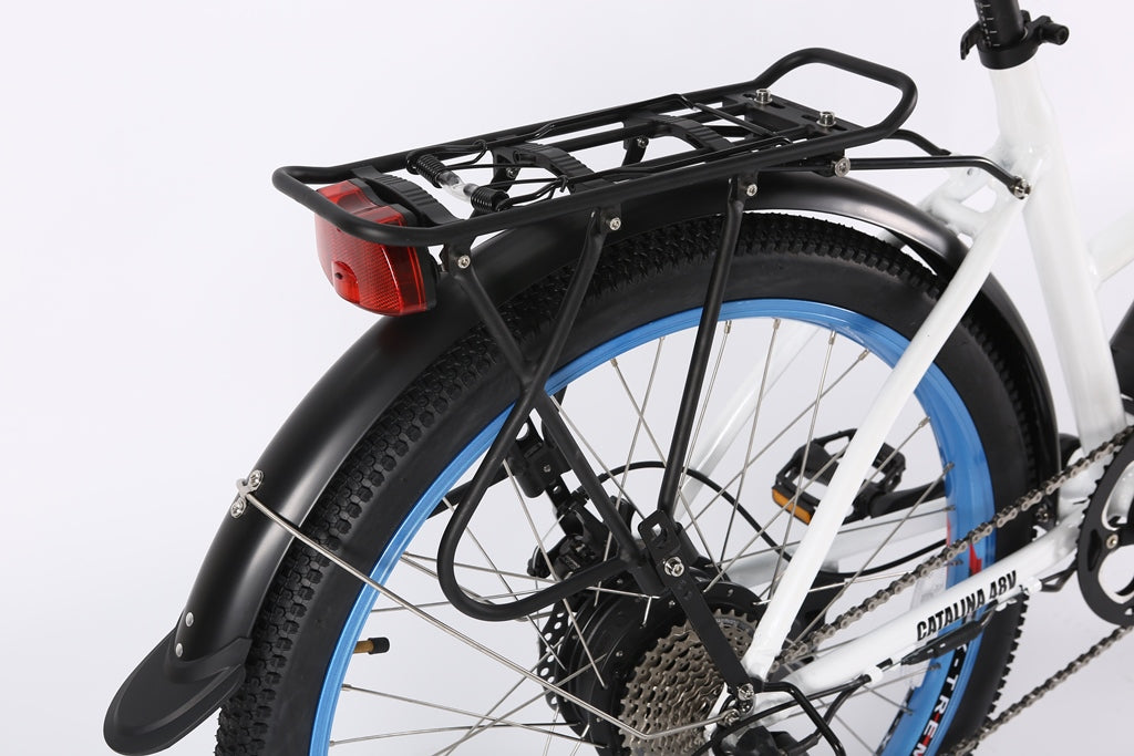 X-Treme Catalina 48V Electric Step-Through Beach Cruiser Bicycle 500W Rear Hub Motor 25 mph 48V 10.4Ah LiFePO4 Battery