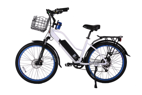 X-Treme Catalina 48V Electric Step-Through Beach Cruiser Bicycle 500W Rear Hub Motor 25 mph 48V 10.4Ah LiFePO4 Battery