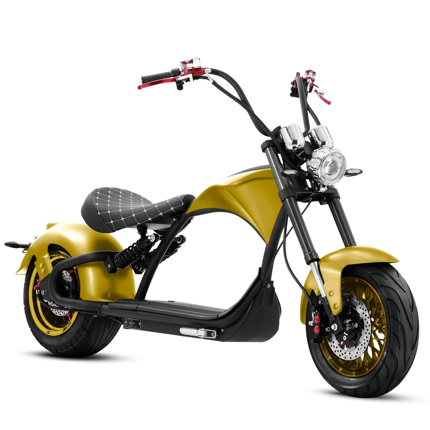 M1P Fat Tire Electric Citycoco Scooter - Gold Wheel
