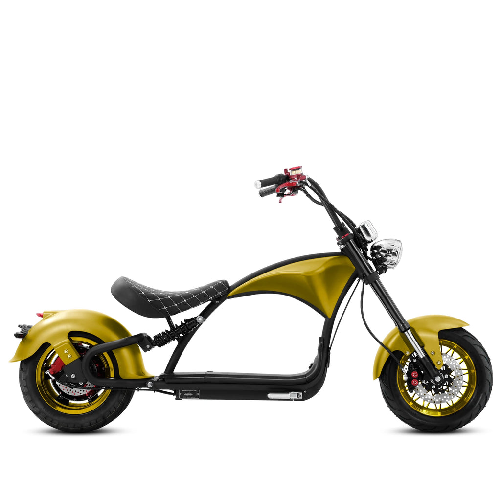 M1P Fat Tire Electric Citycoco Scooter - Gold Wheel