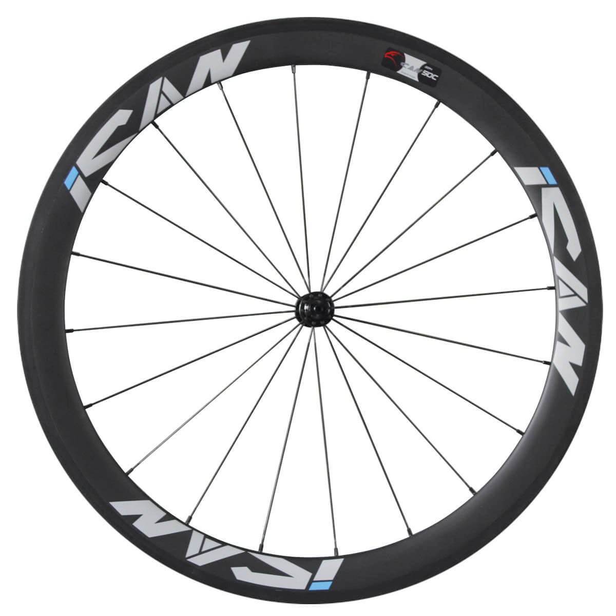 50mm Depth Carbon Clincher Aero CN Spokes Wheels