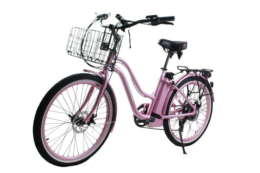 X-Treme Malibu Elite Max 36 Volt Beach Cruiser Electric Bike - Bubblegum Pink | Bike Lovers USA