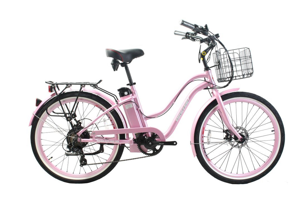 X-Treme Malibu Elite Max 36 Volt Beach Cruiser Electric Bike - Bubblegum Pink | Bike Lovers USA