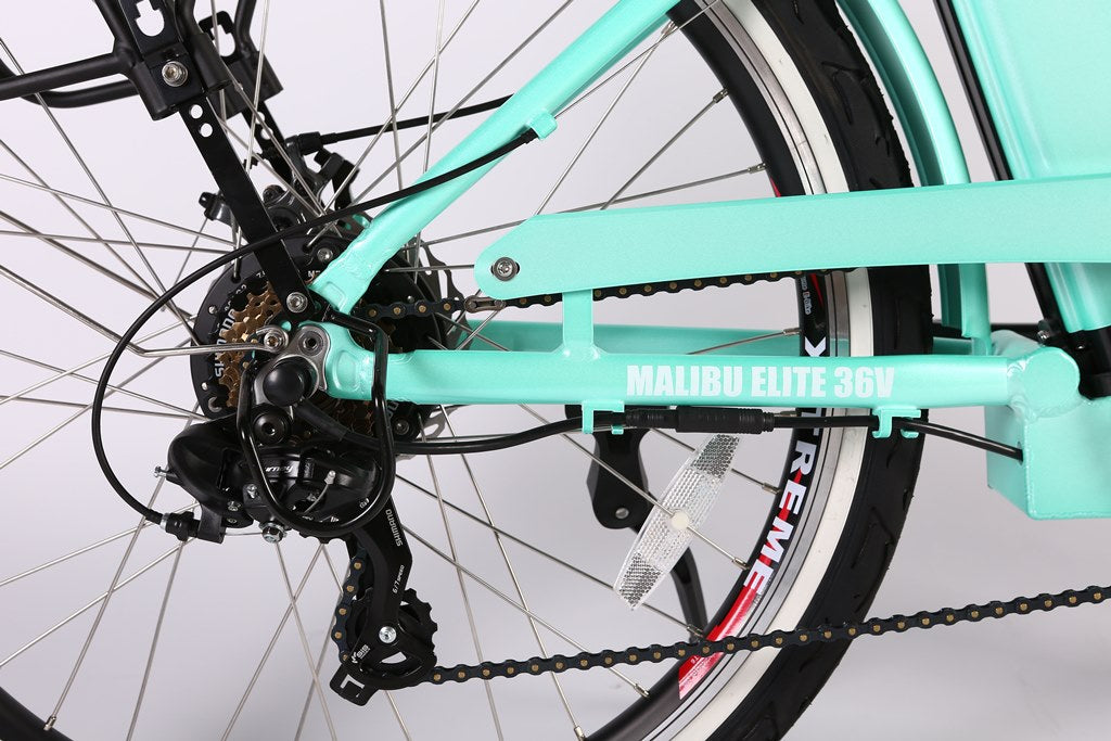 X-Treme Malibu Elite Max 36V Beach Cruiser Electric Bike 350W Rear Hub Motor 20 mph 36V 10Ah LiFePO4 Battery
