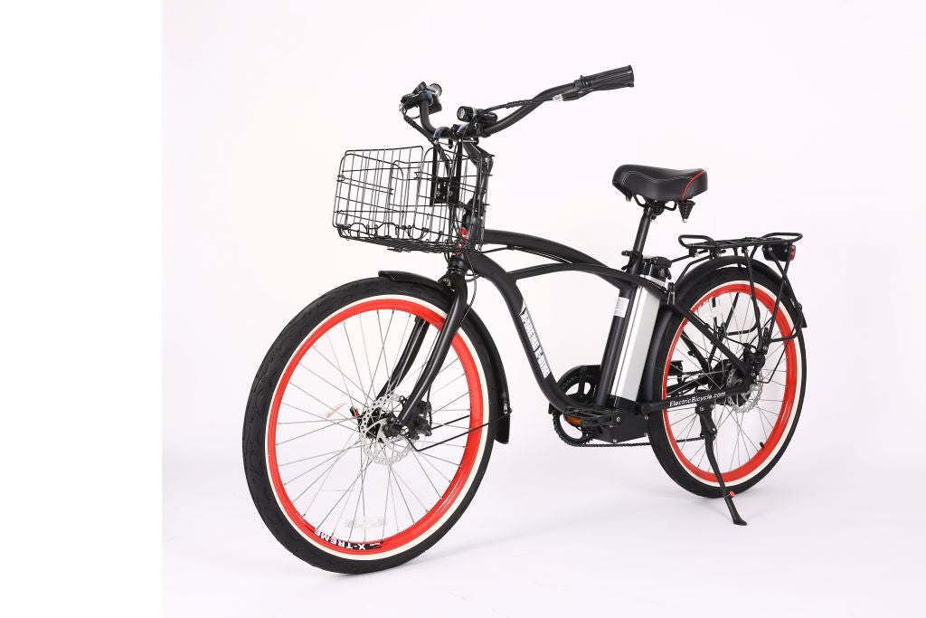 X-Treme Newport Elite 24 Volt Beach Cruiser Electric Bike-Black