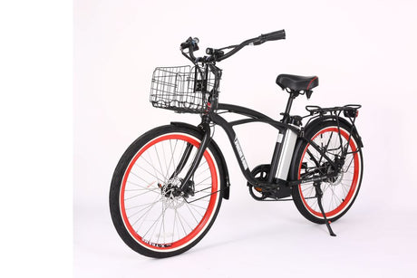 X-Treme Newport Elite Max 36V Beach Cruiser Electric Bike 350W Rear Hub Motor Up to 20 mph 36V 10Ah LiFePO4 Battery