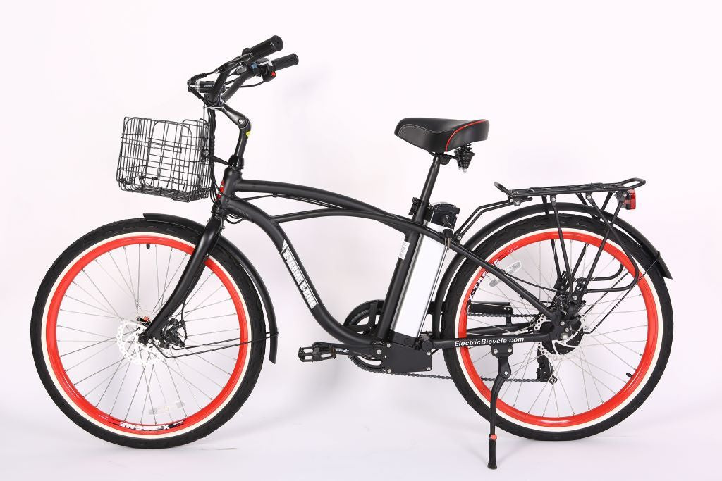 X-Treme Newport Elite Max 36V Beach Cruiser Electric Bike 350W Rear Hub Motor Up to 20 mph 36V 10Ah LiFePO4 Battery