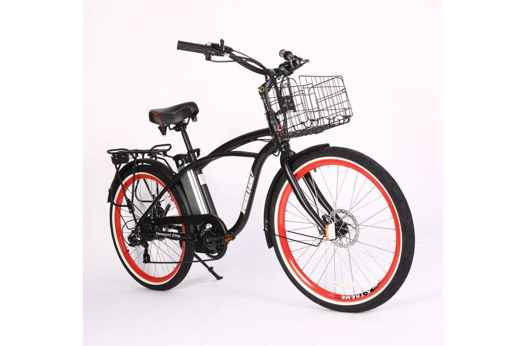 X-Treme Newport Elite 24 Volt Beach Cruiser Electric Bike-Black