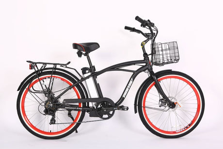 X-Treme Newport Elite Max 36V Beach Cruiser Electric Bike 350W Rear Hub Motor Up to 20 mph 36V 10Ah LiFePO4 Battery