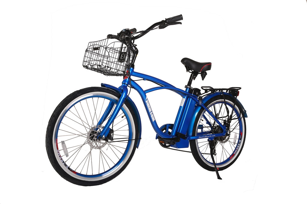 X-Treme Newport Elite 24 Volt Beach Cruiser Electric Bike-Metallic Blue