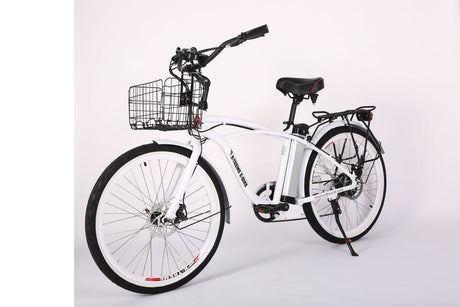 X-Treme Newport Elite Max 36V Beach Cruiser Electric Bike 350W Rear Hub Motor Up to 20 mph 36V 10Ah LiFePO4 Battery