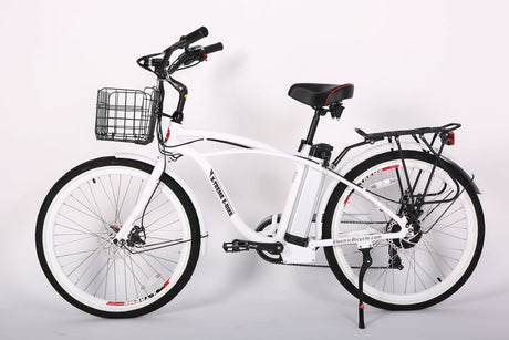 X-Treme Newport Elite Max 36V Beach Cruiser Electric Bike 350W Rear Hub Motor Up to 20 mph 36V 10Ah LiFePO4 Battery