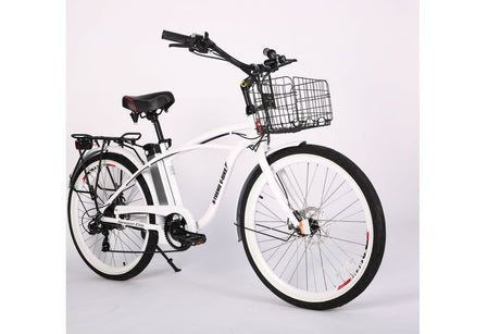 X-Treme Newport Elite Max 36V Beach Cruiser Electric Bike 350W Rear Hub Motor Up to 20 mph 36V 10Ah LiFePO4 Battery