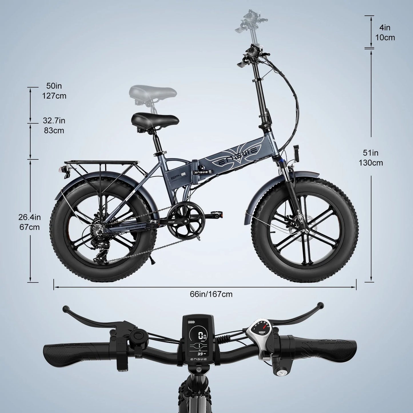 750w Folding Electric Mountain Bike | ENGWE EP-2 Pro | 750w Electric Bike | Folding Bike | Electric Bike | Mountain Bike | Electric Folding Bike | Portable Bike | Fat Tire Bike | Bike Lover USA