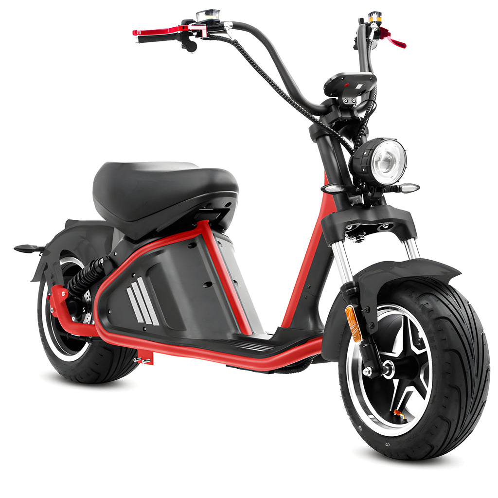 M2 Big Wheel 3000W 40Ah Electric Scooter - Red Frame Black