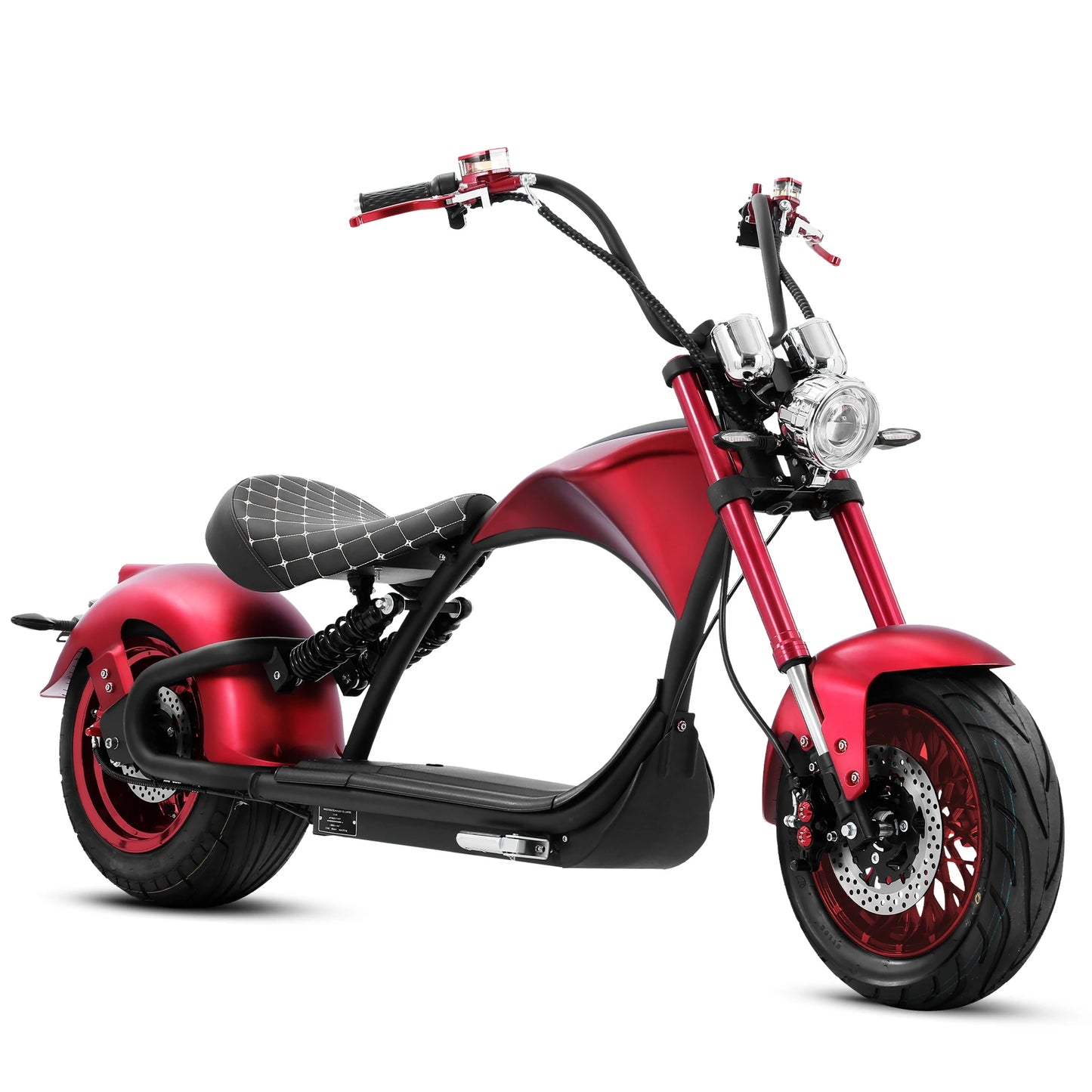 M1P Fat Tire Electric Citycoco Scooter - Red Wheel