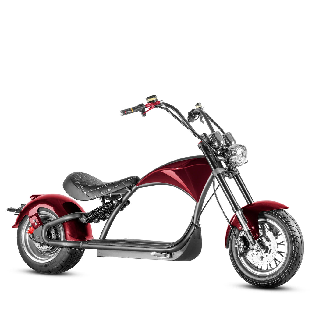 M1P Fat Tire Electric Citycoco Scooter - Red Wine