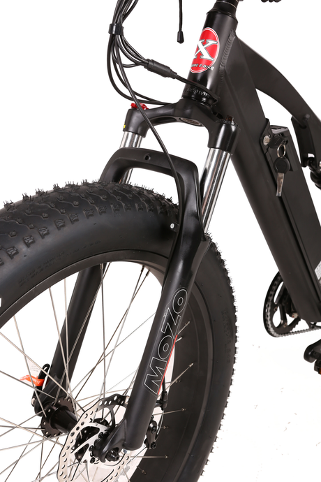 X-Treme Rocky Road 48V 17Ah Fat Tire Electric Mountain Bicycle 500W Rear Hub Motor 25 mph LiFePO4 Battery