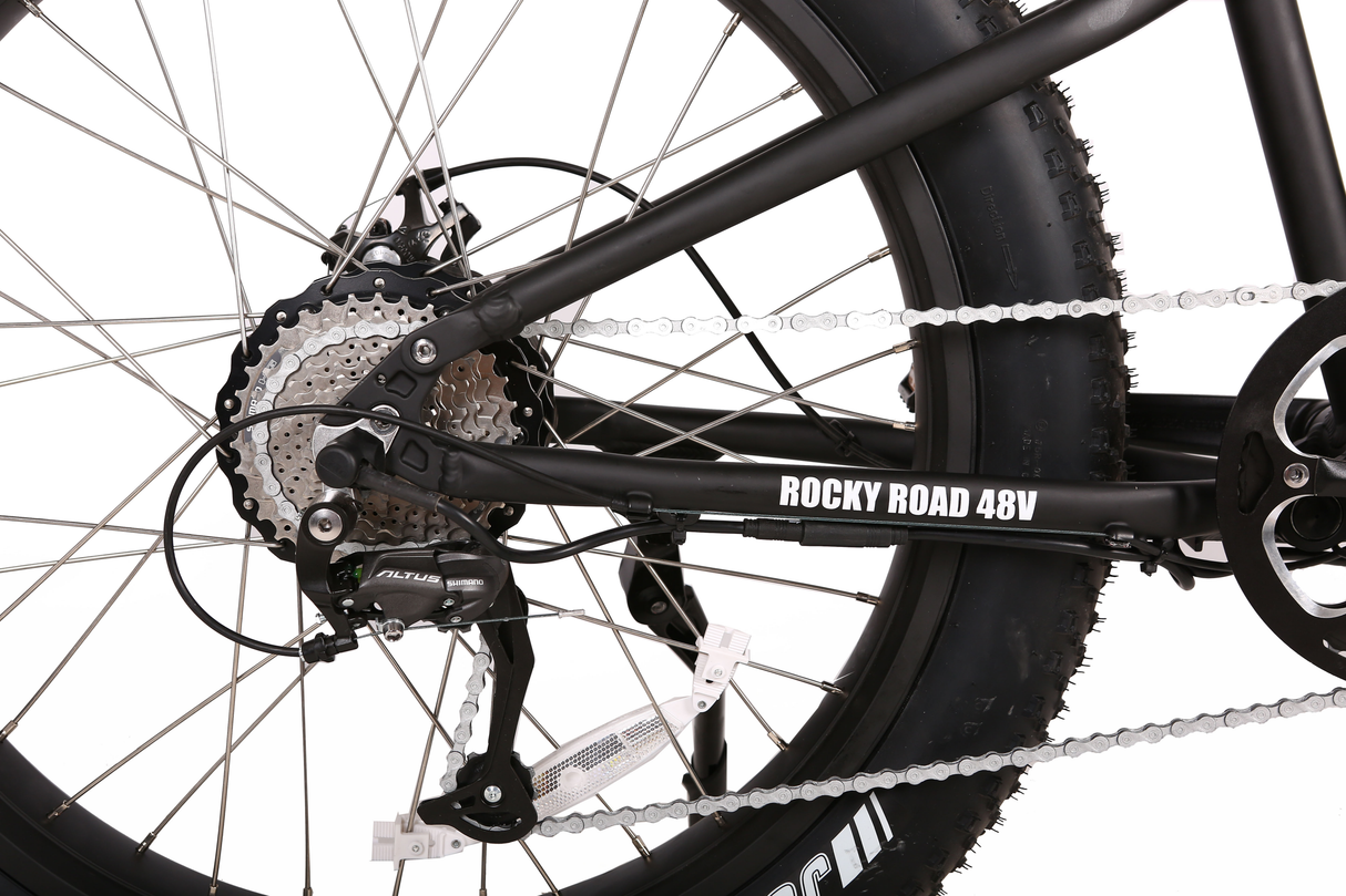 X-Treme Rocky Road 48V 17Ah Fat Tire Electric Mountain Bicycle 500W Rear Hub Motor 25 mph LiFePO4 Battery