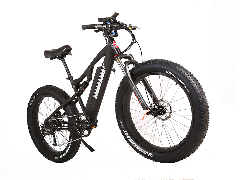 X-Treme Rocky Road 48 Volt 10 Amp Fat Tire Electric Mountain Bicycle-Black