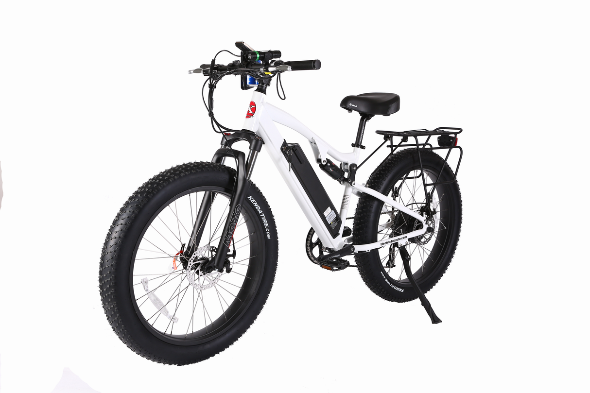 X-Treme Rocky Road 48V 17Ah Fat Tire Electric Mountain Bicycle 500W Rear Hub Motor 25 mph LiFePO4 Battery