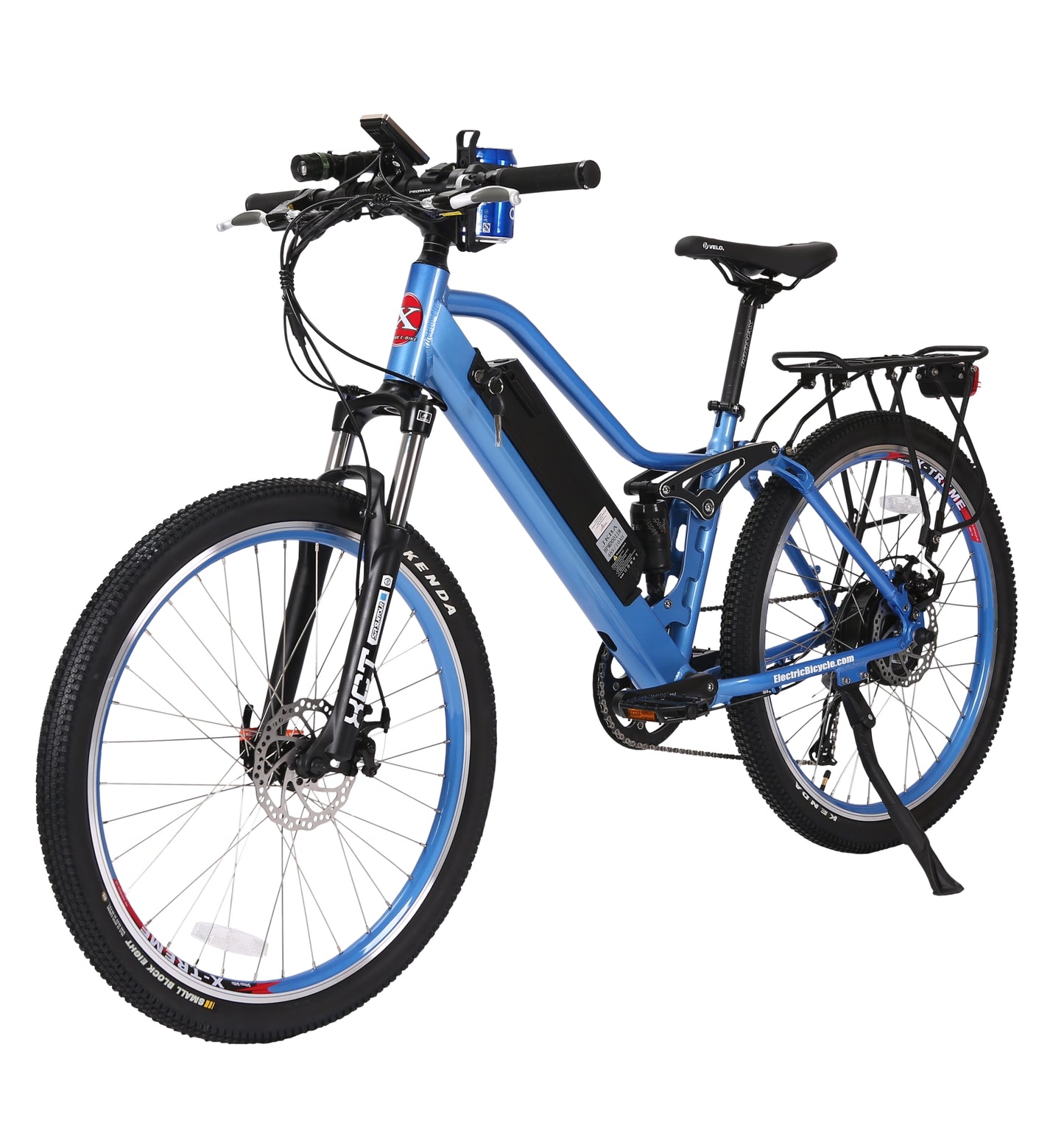 X-Treme Sedona 48 Volt Electric Step-Through Mountain Bicycle-Baby Blue