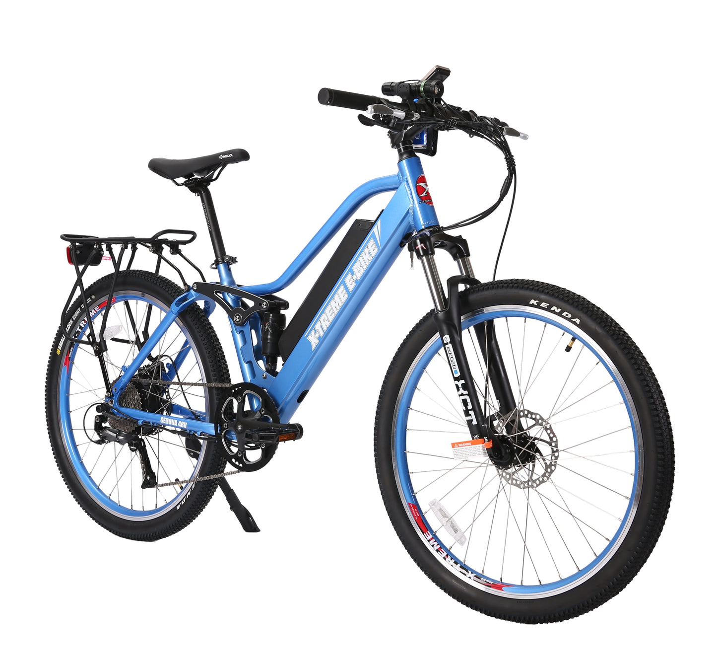 X-Treme Sedona 48 Volt Electric Step-Through Mountain Bicycle-Baby Blue