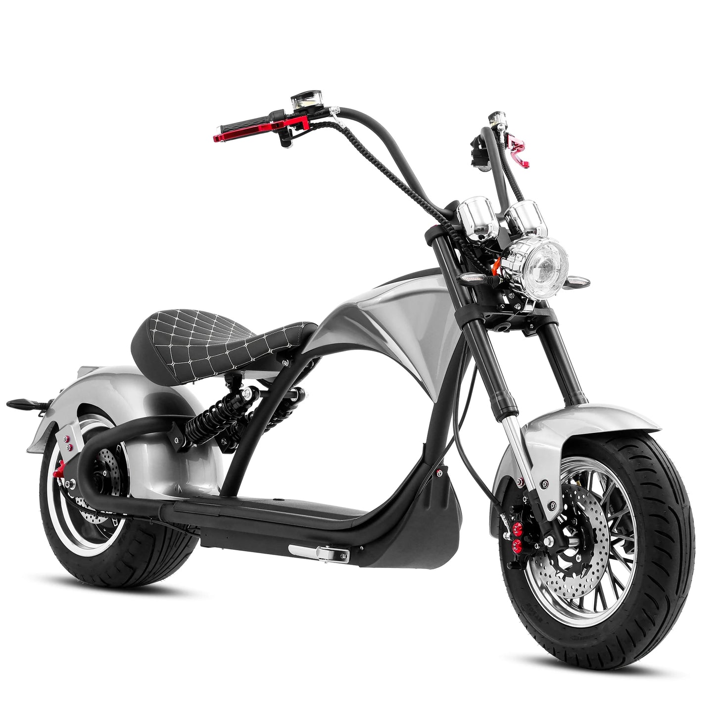 M1P Fat Tire Electric Citycoco Scooter - Silver