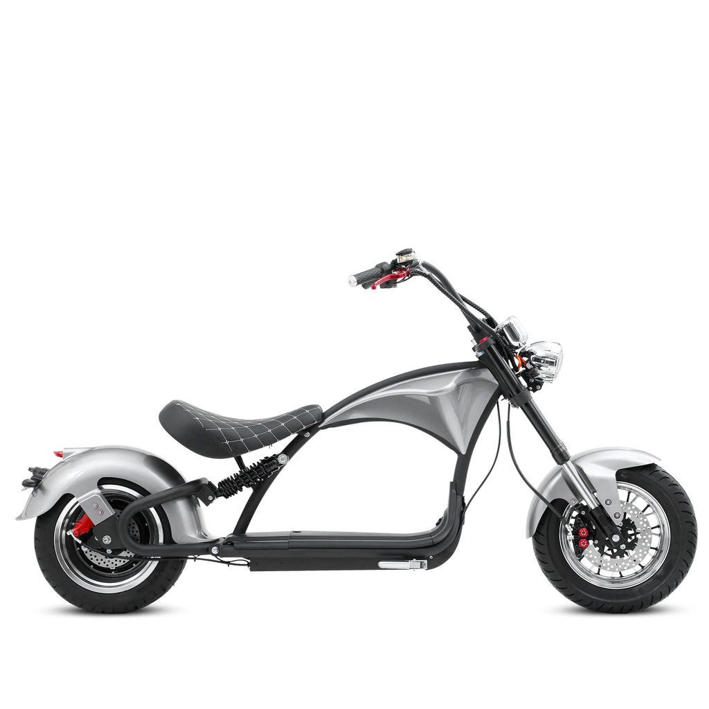 M1P Fat Tire Electric Citycoco Scooter - Silver