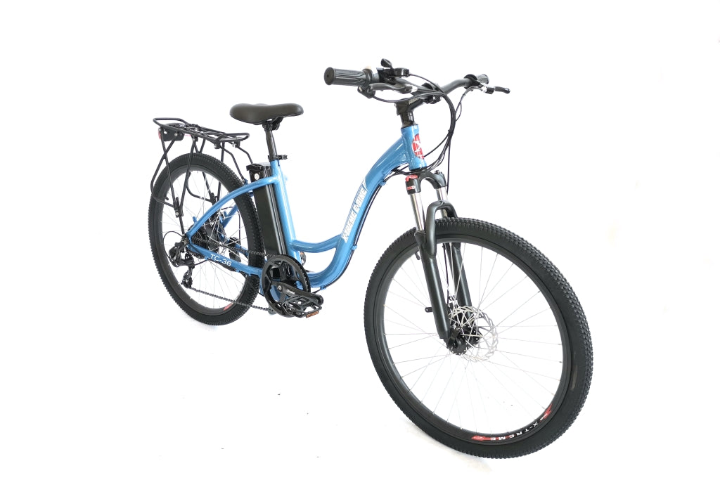 X-Treme TC-36 Electric 36 Volt Step-Through Mountain Bike-Baby Blue