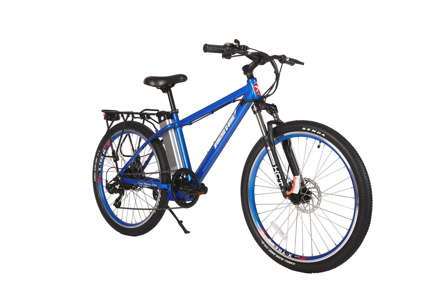 X-Treme Trail Maker Elite 24 Volt Electric Mountain Bike-Metallic Blue