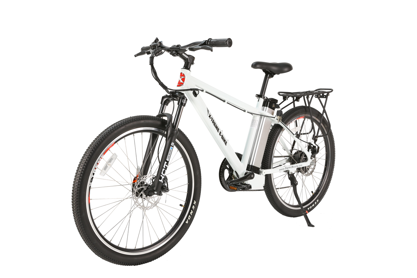 X-Treme Trail Maker Elite 24 Volt Electric Mountain Bike-White