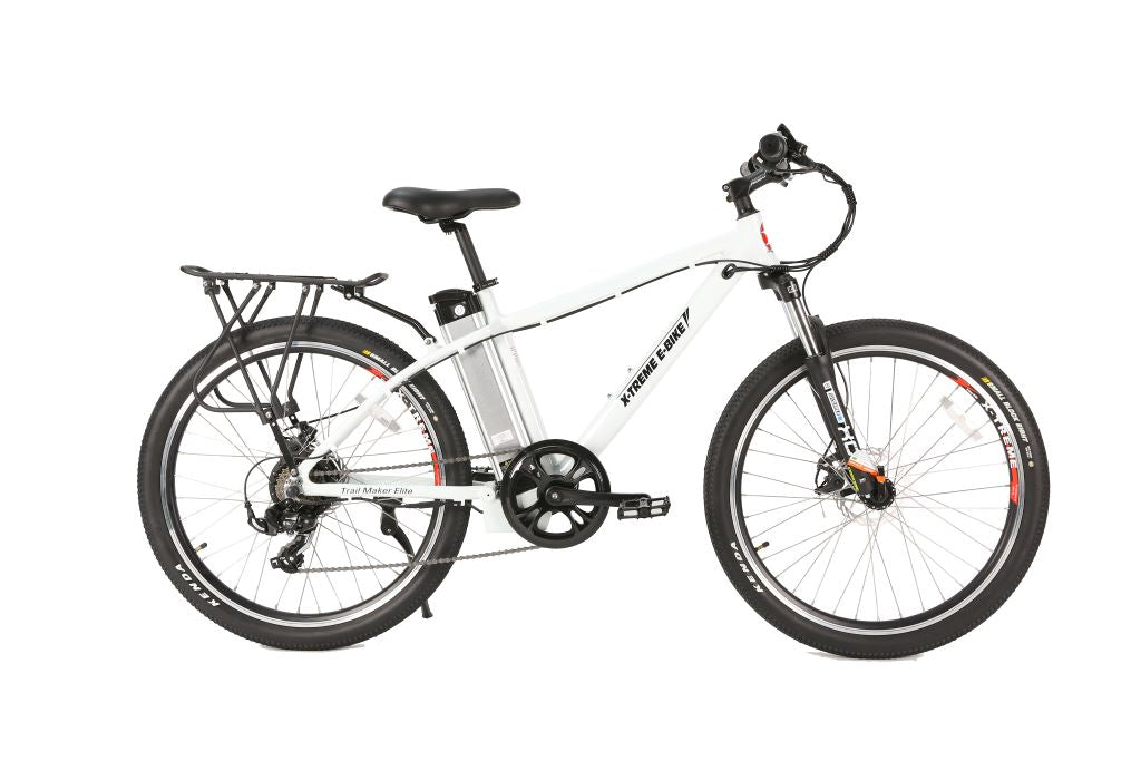 X-Treme Trail Maker Elite 24 Volt Electric Mountain Bike-WHITE