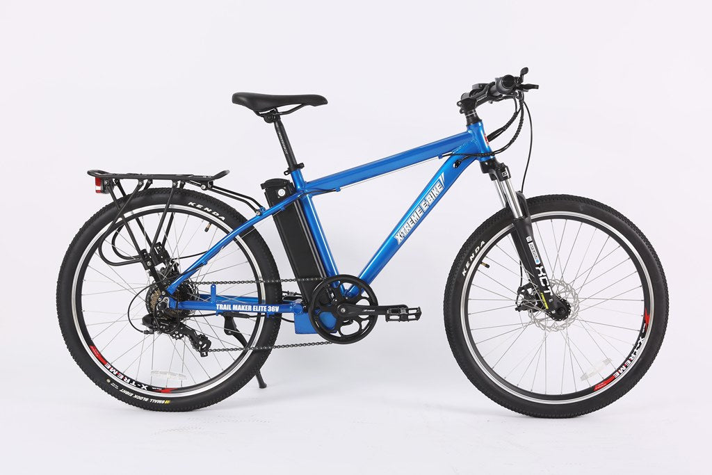 X-Treme Trail Maker Elite Max 36 Volt Electric Mountain Bike-Metallic Blue