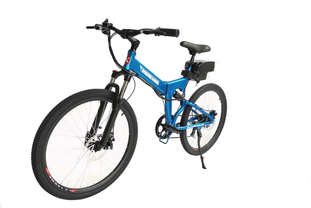 X-Treme XC-36 Electric 36 Volt Folding Mountain Bike-Metallic Blue